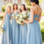 Mismatched Gorgeous V Neck Blue Long Cheap Bridesmaid Dresses, QB0871