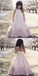 Pretty Ball Gown Halter Blush Pink Flower Girl Dresses with Bow Knot, QB0097