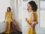 Simple Newest Charming V-neck Yellow Chiffon Long Cheap Bridesmaid Dresses With Side Silp, QB0916