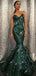 2019 Sparkly V Neck Green Sequin Custom Long Evening Prom Dresses, QB0448