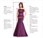 Sexy Strapless Purple Stain Mermaid Split Long Cheap Prom Dresses, PDS0106