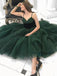 Popular Hot Selling V-neck Green Tulle A-line Short Cheap Party Homecoming Dresses, HDS0015