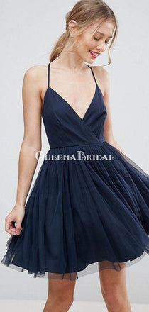 Navy Halter Blue Cheap 2018 Homecoming Dresses Under 100, CM404