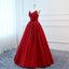 2020 Red V Neck A-line Custom Long Evening Prom Dresses, PDS0078