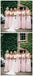 Mismatched Chiffon Pale Pink Long Cheap Bridesmaid Dresses Online, WG250