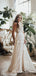 Charming Elegant Cute V-neck Sleeveless Long Cheap Mermaid Side Slit Lace Wedding Dresses, QB0933