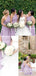 Charming One Shoulder Lilac Chiffon A-line Long Floor-Length Cheap Bridesmaid Dresses, BDS0029