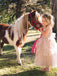 Long  Tulle Cheap Rustic Blush Pink Cute Flower Girl Dresses, QB0356