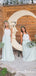 Two Piece White and Sage Chiffon Long Cheap Bridesmaid Dresses, QB0879