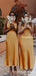 Mismatched Orange Elastic Silk Long Cheap Charming Bridesmaid Dresses Online, BDS0069