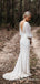 New Arrival V-neck Long Sleeves Bakless Mermaid Long Cheap Wedding Dresses, WDS0015