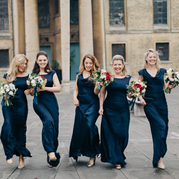 Mermaid Round Neck Long Cheap Chiffon Teal Bridesmaid Dresses Online, QueenaBridal Mermaid Round Neck Long Cheap Chiffon Teal Bridesmaid Dresses Online, QueenaBridal