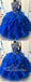Royal Blue Organza High Neck Quinceanera Dresses Burgundy Prom Dresses, QB0333