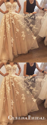 A Line Prom Dress Modest Cheap Simple Lace Long Prom Dresses, QB0787