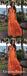 Gorgeous A Line V Neck Chiffon Orange Pleats Long Prom Dresses with Flower, QB0769
