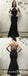 Simple Black Mermaid Spaghetti Straps Floor-Length Backless Prom Dresses, QB0715