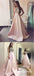 Charming A-Line Round Neck Pink Satin Long with Beading Prom Dresses, QB0564