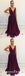 Charming V-neck Long Cheap Burgundy Prom Dresses with Beaded, QB0762
