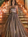 Sweetheart Newest Gold Sequin A-line Long Cheap Prom Dresses, PDS0087
