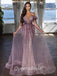 Gorgeous Purple Spaghetti Straps Cheap Maxi Long Evening Prom Dresses, WGP257