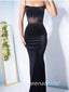 Simple Black Mermaid Spaghetti Straps Long Evening Prom Dresses, WGP244