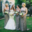 Mermaid Sweetheart Side Split Long Cheap Silver Sequin Bridesmaid Dresses Online, QB0033