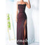 Simple Black-Red Sheath Spaghetti Straps Long Evening Prom Dresses, WGP242