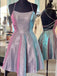 Charming Sleeveless Criss Cross Sparkle Short Homecoming Dresses, QB0882