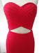 Red Strapless Sweetheart Neck Simple Cheap Mermaid Prom Dresses, QB0297