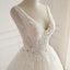 V Neck A-line Lace Long Custom Cheap Wedding Bridal Dresses, WD301