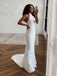 Elegant Halter Mermaid Lace Long Cheap Wedding Dresses, WDS0047