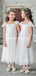 Elegant Square Cap Sleeves Tulle A-line Long Cheap Flower Girl Dresses, FGS0018